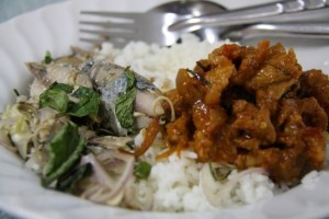 Imagina, logo no café da manhã, mandar peixe mais carne de porco com molho levemente (ou fortemente) apimentado, além de rosquinhas chinesas, arroz e brotos de feijão. Leve, não? Bem-vindo(a) à Tailândia! (Foto: Divulgação)